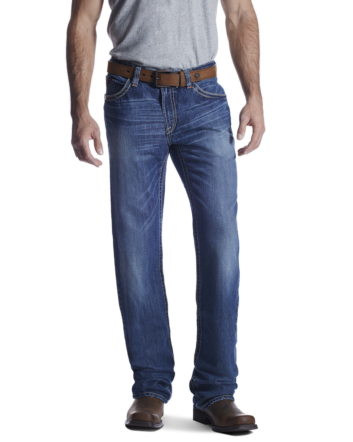 Image #2 - Ariat Men's Flame Resistant M4 Ridgeline Bootcut Work Jeans - Big, Blue, hi-res