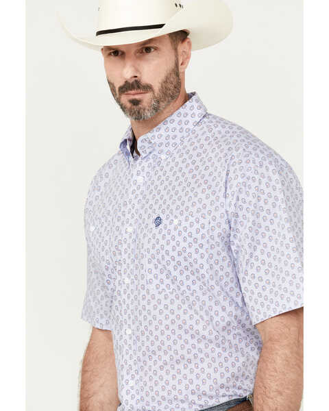 Image #2 - George Strait by Wrangler Men's Paisley Print Short Sleeve Button-Down Western Shirt, Red, hi-res