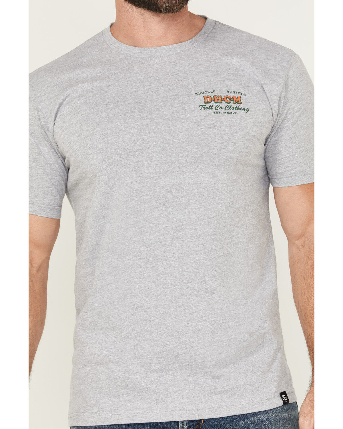 Image #4 - Troll Co Men's Knuckle Buster Short Sleeve Graphic T-Shirt, Heather Grey, hi-res