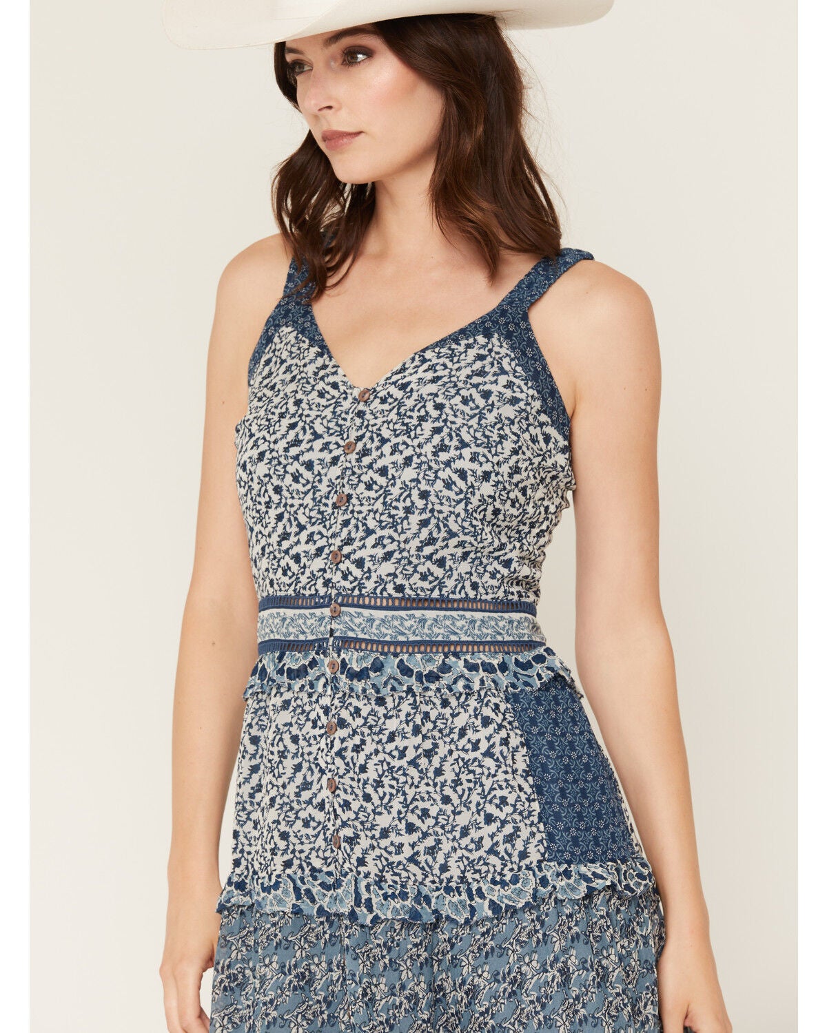 Image #2 - Idyllwind Women's Flora Button Front Midi Dress, Light Blue, hi-res