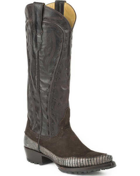 Stetson Women's Dakota Teju Lizard Fashion Western Boots - Snip Toe, Brown, hi-res