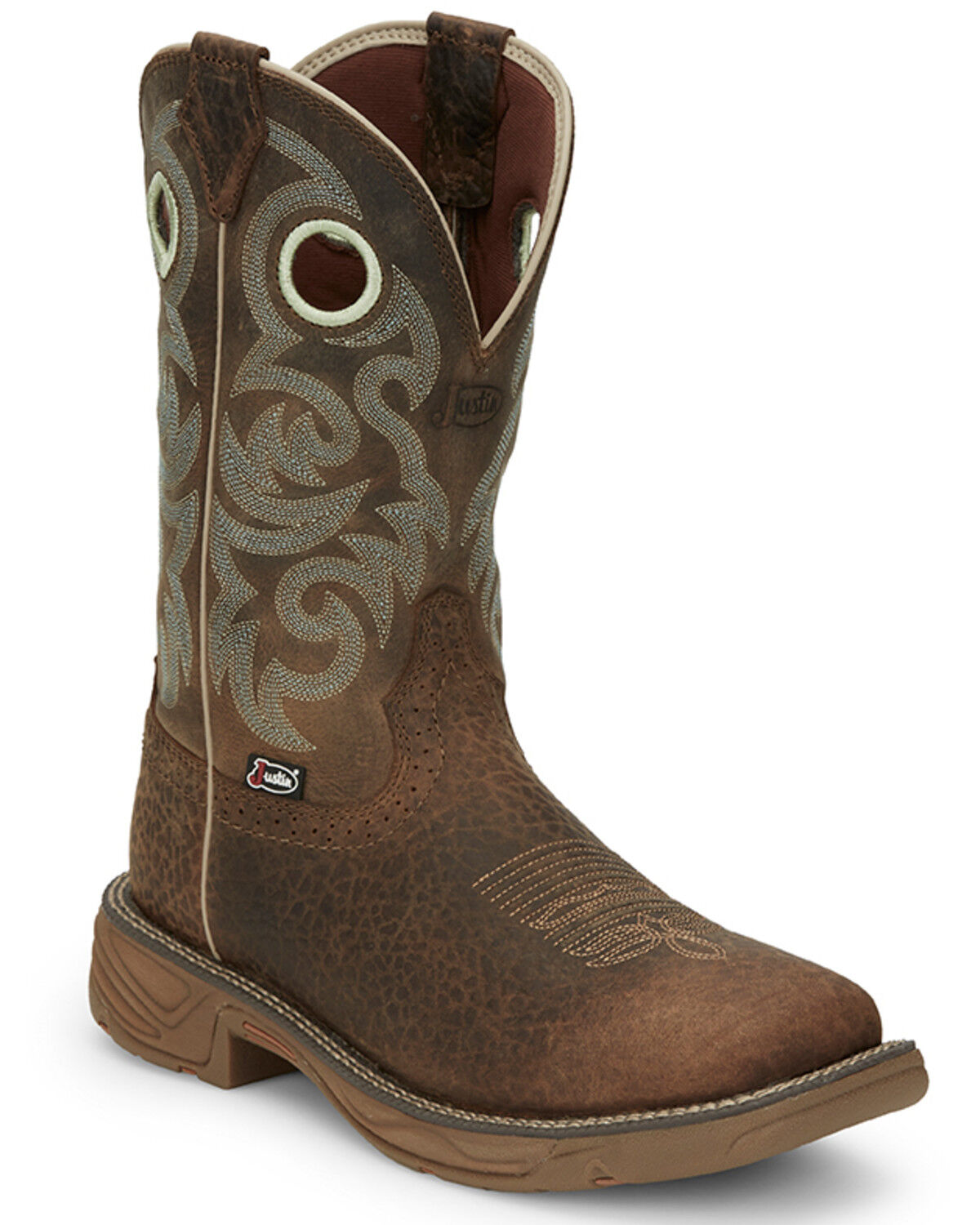 Image #1 - Justin Men's 11" Rush Western Boots - Broad Square Toe, Brown, hi-res