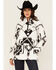 Image #1 - Hooey Women's Geo Print Fleece Pullover, Black, hi-res