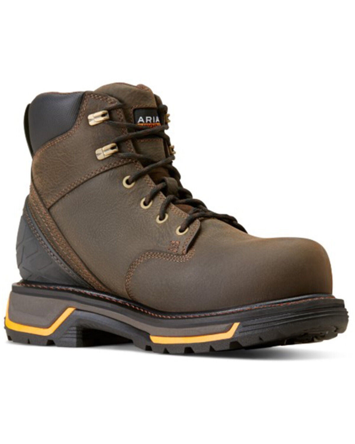 Ariat Men's Big Rig 6" Waterproof Work Boots - Composite Toe, Brown, hi-res