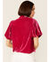 Image #3 - Free People Women's Velvet Knit Claudia Puff Short Sleeve Tee , Pink, hi-res