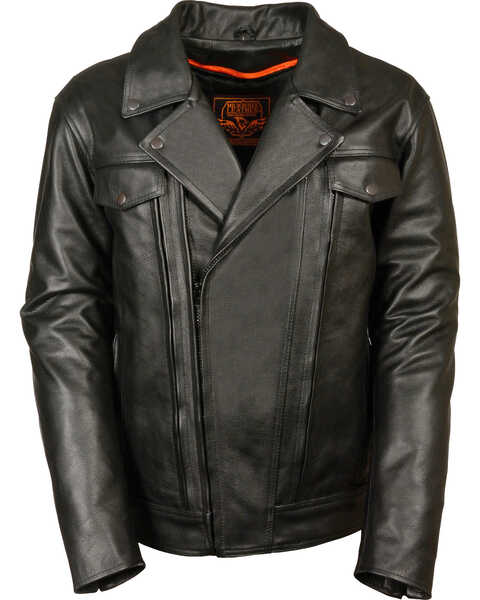 Milwaukee Leather Men's High End Utility Pocket Vented Cruiser Jacket - 5X, Black, hi-res