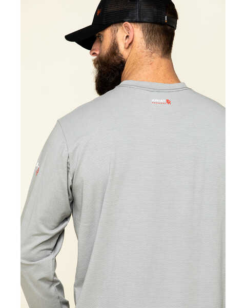 Image #5 - Ariat Men's FR Base Layer Long Sleeve Work T-Shirt , Navy, hi-res