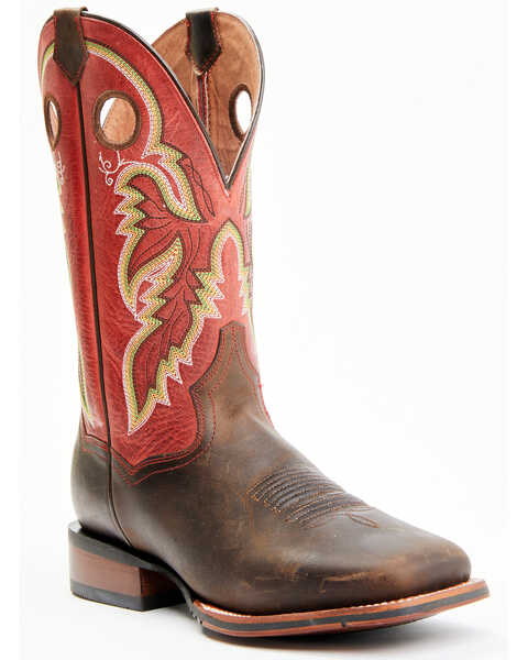 Image #1 - Dan Post Men's Leon Red Top Western Performance Boots - Broad Square Toe, Red, hi-res