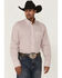Image #1 - George Strait by Wrangler Men's Geo Print Long Sleeve Button-Down Stretch Western Shirt - Tall, White, hi-res