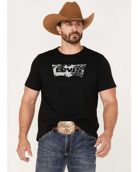 Image #1 - Levi's Men's Core Graphic Logo Camo T-Shirt, Black, hi-res