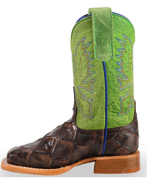 Image #3 - Horse Power Boys' Brown Filet Of Fish Print Boots - Square Toe, Brown, hi-res