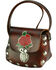 Western Express Women's Brown Leather Rose Applique Shoulder Bag , Brown, hi-res