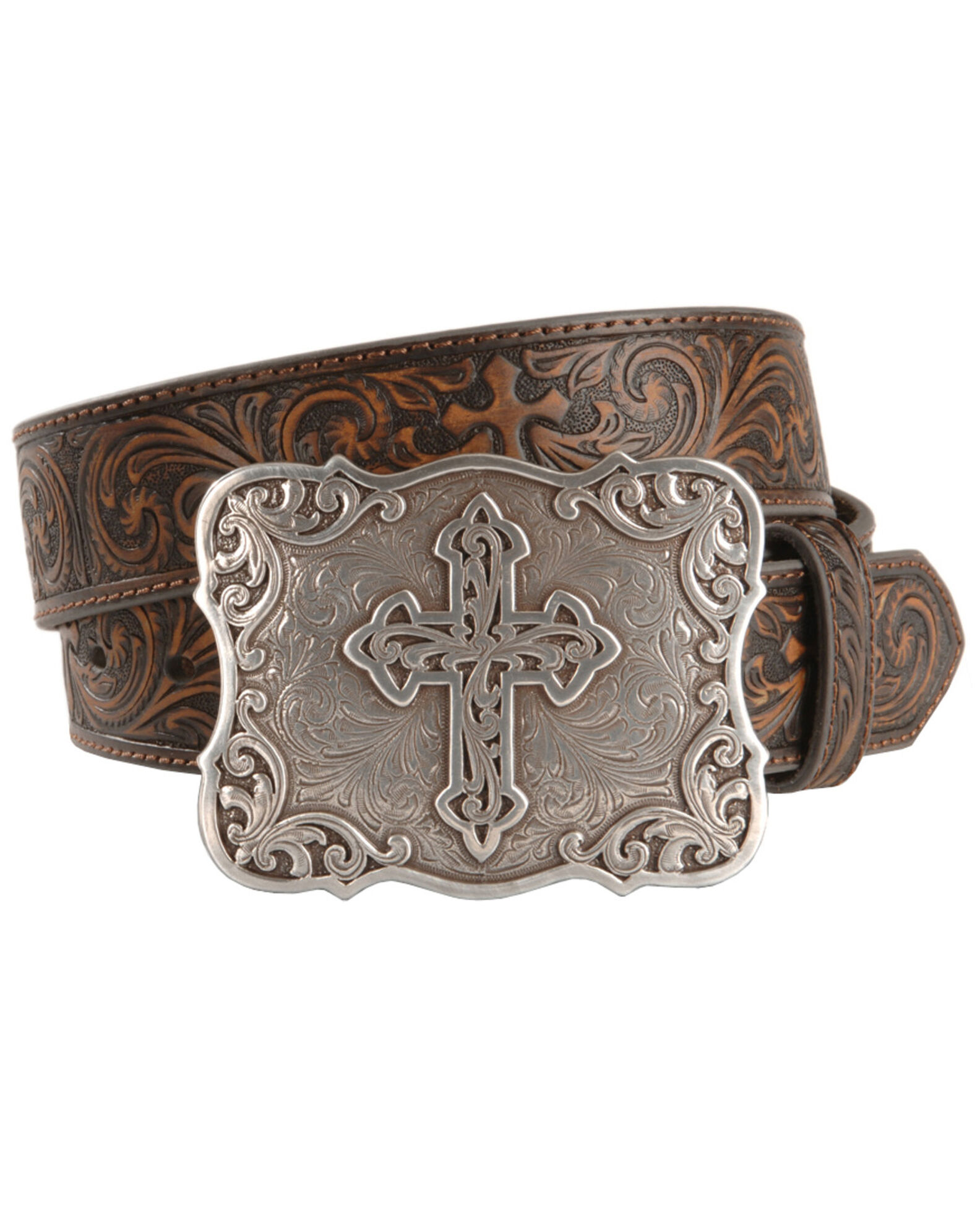 Nocona Women s Brown Embossed Cross Belt N3483802