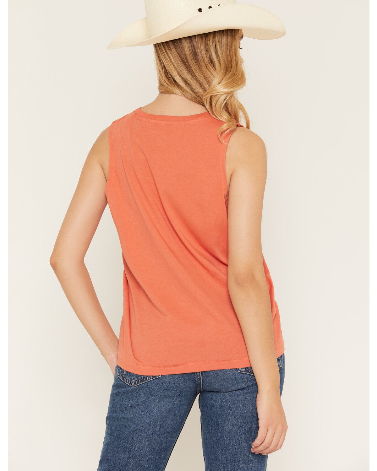 Image #4 - Shyanne Women's Bootstitch Sleeveless Embroidered Tank Top, Coral, hi-res
