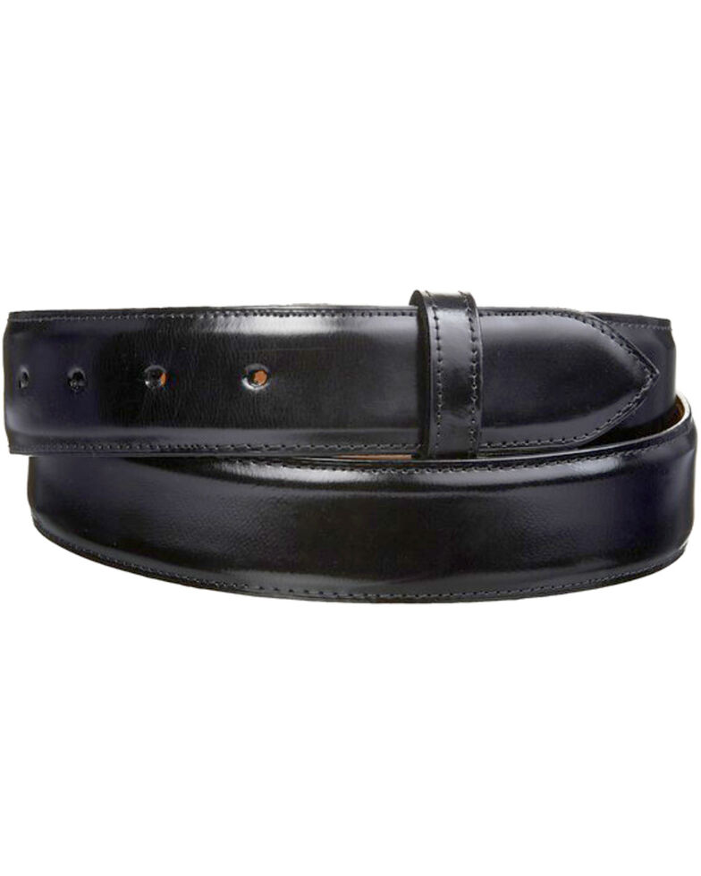 Lucchese Men's Smooth Black Goat Leather Belt, Black, hi-res