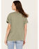 Image #4 - Girl Dangerous Women's Horseshoe Rose Boyfriend Graphic Tee, Green, hi-res