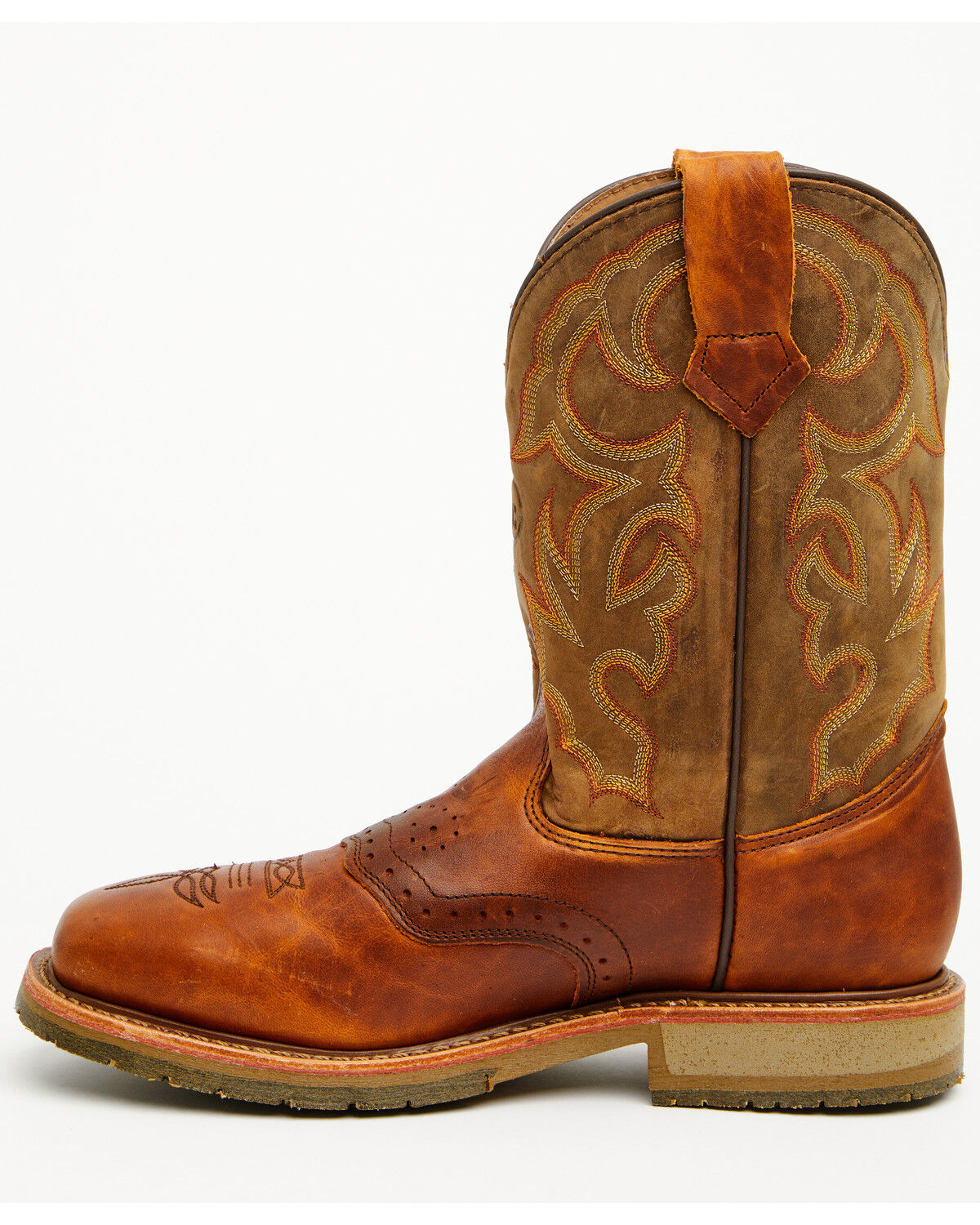 Image #3 - Double H Men's Domestic Pull-On Work Boots - Steel Toe, Dark Brown, hi-res