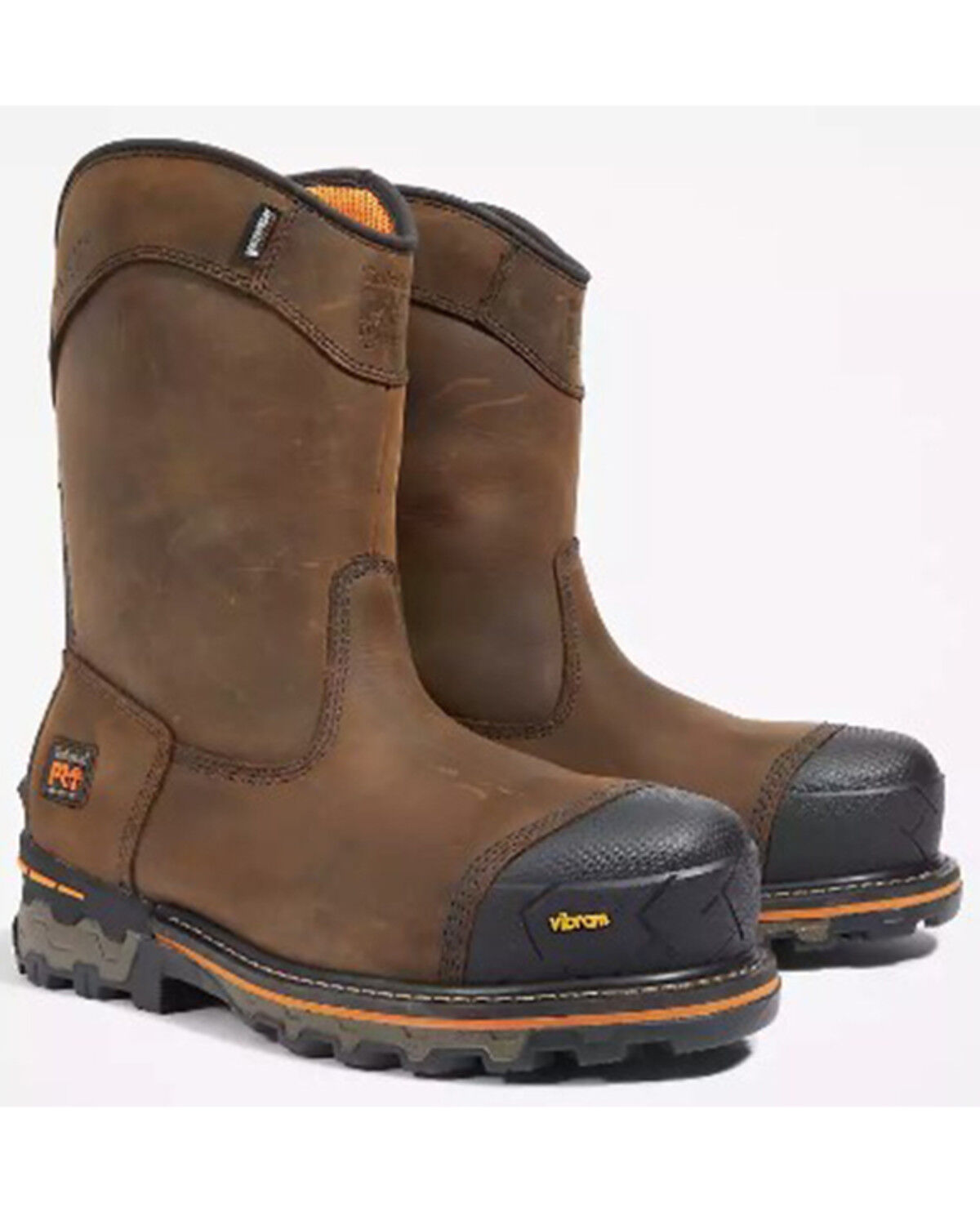 Image #1 - Timberland Pro Men's Boondock Waterproof Pull-On Work Boots - Composite Toe, Brown, hi-res