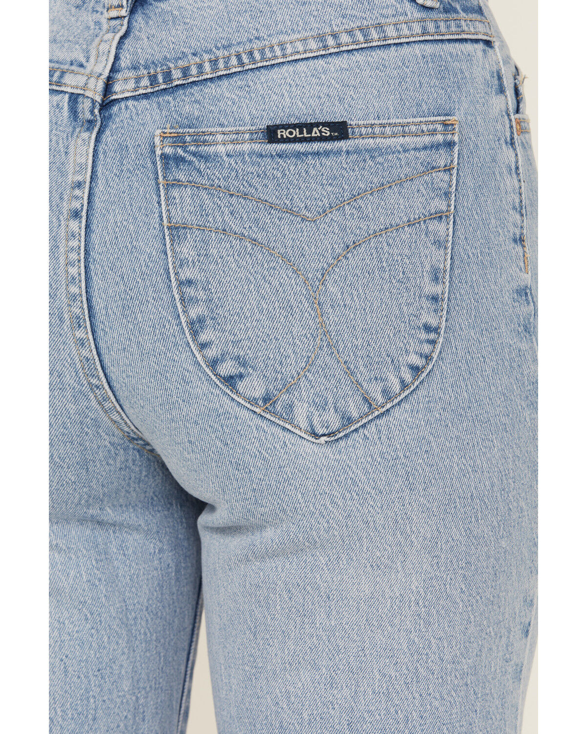 Image #4 - Rolla's Women's Light Wash Sunshine Eastcoast Ankle Flare Stretch Denim Jeans, Light Wash, hi-res