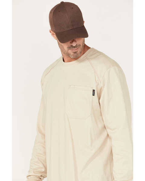 Image #2 - Hawx Men's Long Sleeve Pocket Work Shirt - Big & Tall, Natural, hi-res
