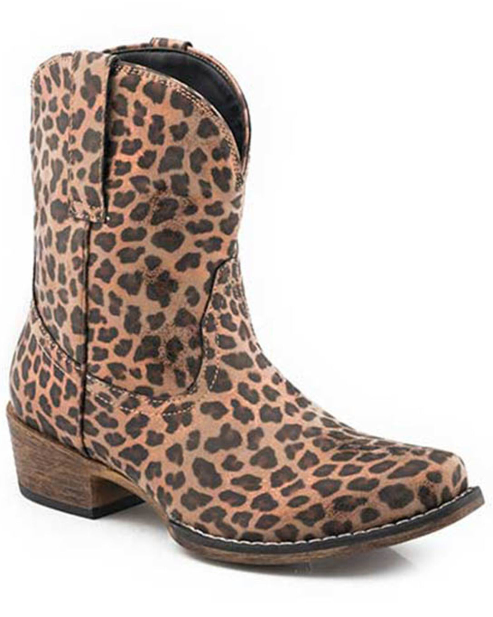 Roper Women s Ingrid Leopard Print Western Booties Snip Toe Sheplers