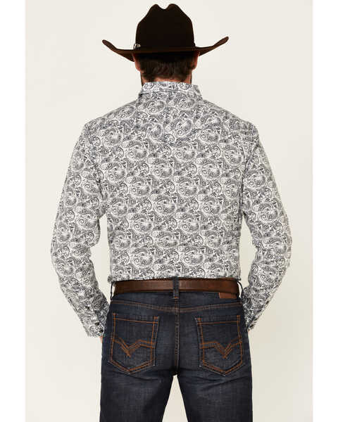 Image #4 - Moonshine Spirit Men's Ricochet Paisley Print Long Sleeve Snap Western Shirt  , White, hi-res