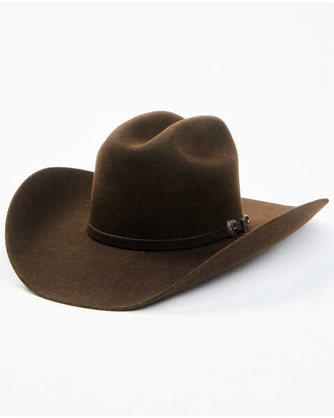 Cody James Men's 5X Chocolate Self Band Cattleman Fur Blend Western Hat, Brown, hi-res