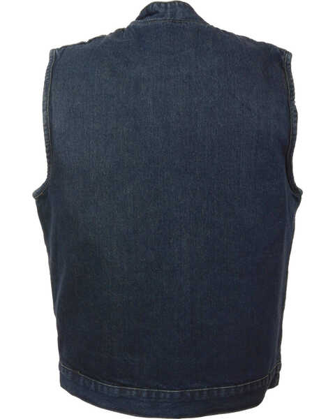 Image #2 - Milwaukee Leather Men's Snap Front Denim Club Style Vest with Gun Pocket, Blue, hi-res
