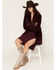 Image #1 - Shyanne Women's Elowen Faux Fur Snap Coat, Maroon, hi-res