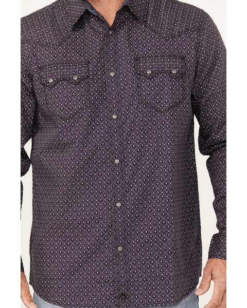 Image #3 - Moonshine Spirit Men's Geo Print Long Sleeve Snap Western Shirt, Purple, hi-res
