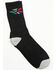 Image #1 - Cody James Men's Mexican Eagle Single-Pack Socks, Black, hi-res