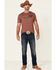 Image #2 - Wrangler Men's Heather Burgundy Steel Logo Short Sleeve T-Shirt , Red, hi-res