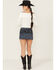 Image #3 - 7 For All Mankind Women's Dark Wash Elena Embellished Micro Mini Skirt, Dark Wash, hi-res