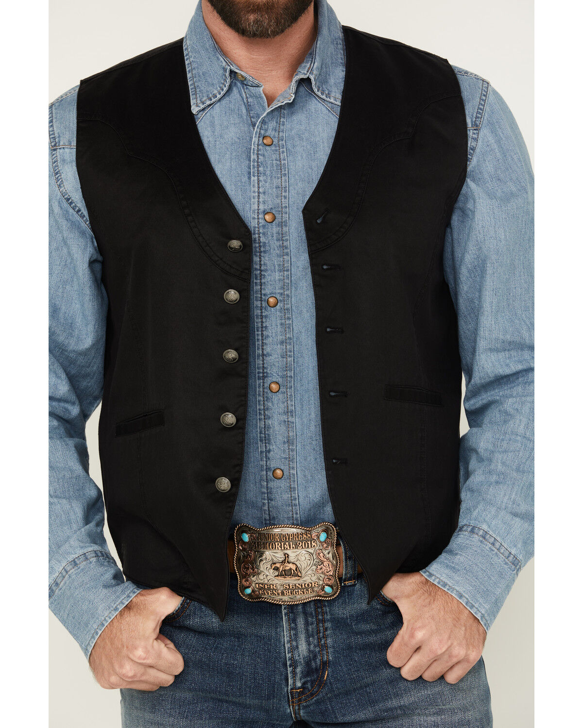 Image #3 - Moonshine Spirit Men's Night Shift Oilskin Vest, Black, hi-res