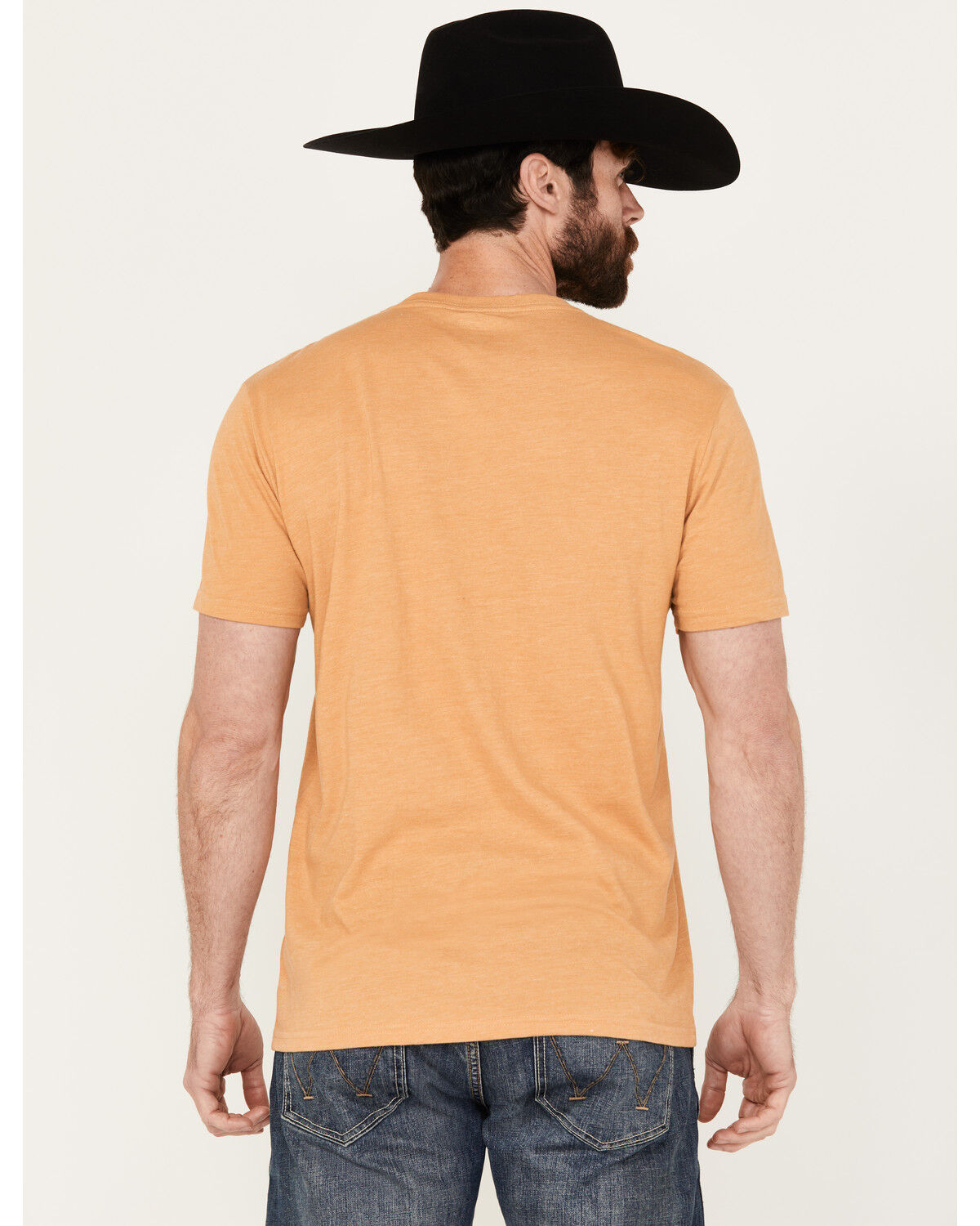Image #4 - Wrangler Men's Boot Barn Exclusive Americana Logo Short Sleeve Graphic T-Shirt, Tan, hi-res