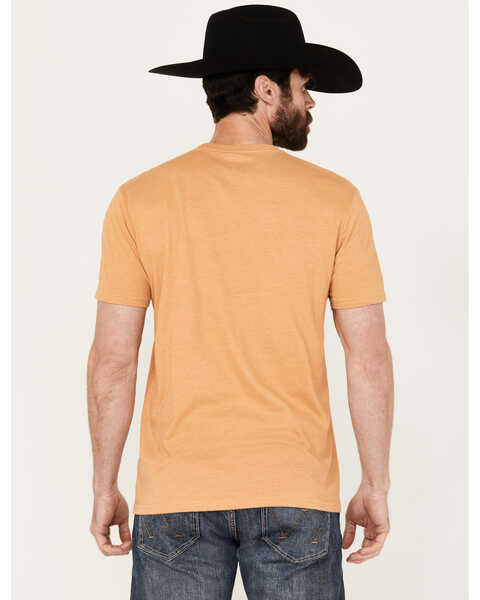 Image #4 - Wrangler Men's Boot Barn Exclusive Americana Logo Short Sleeve Graphic T-Shirt , Tan, hi-res
