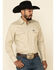 Wrangler Men's Solid Advanced Comfort Long Sleeve Work Shirt, Sand, hi-res