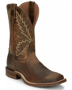 Tony Lama Men's Bowie Oak Western Boots - Wide Square Toe, Brown, hi-res