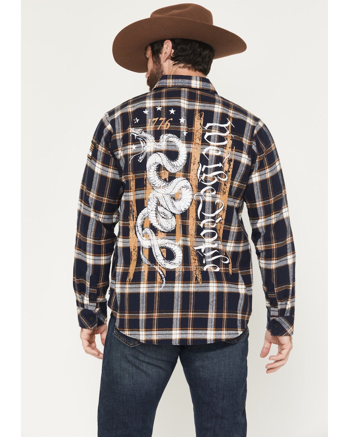 Howitzer Men's We The People Plaid Print Long Sleeve Button-Down Flannel Shirt, Navy, hi-res
