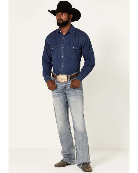 Image #1 - Cody James Men's Hacienda Medium Wash Stretch Slim Bootcut Jeans , Medium Wash, hi-res