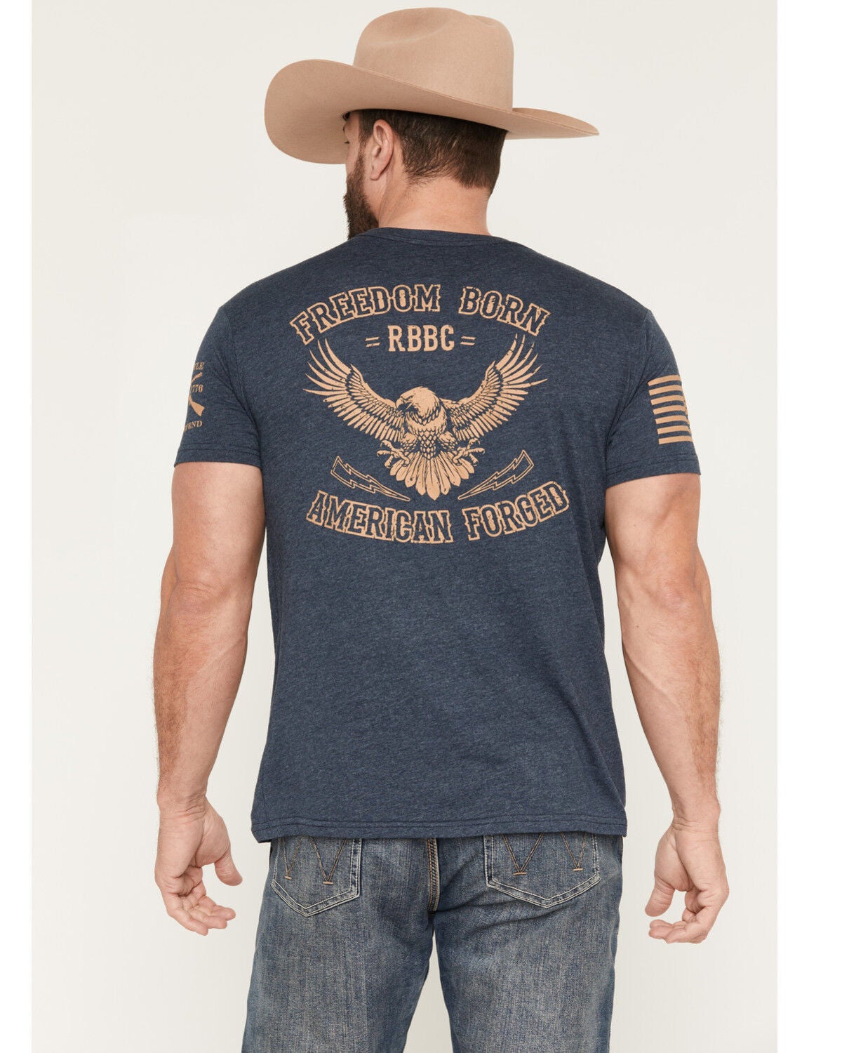 Image #1 - Grunt Style Men's American Forged Short Sleeve Graphic T-Shirt - Big, Navy, hi-res