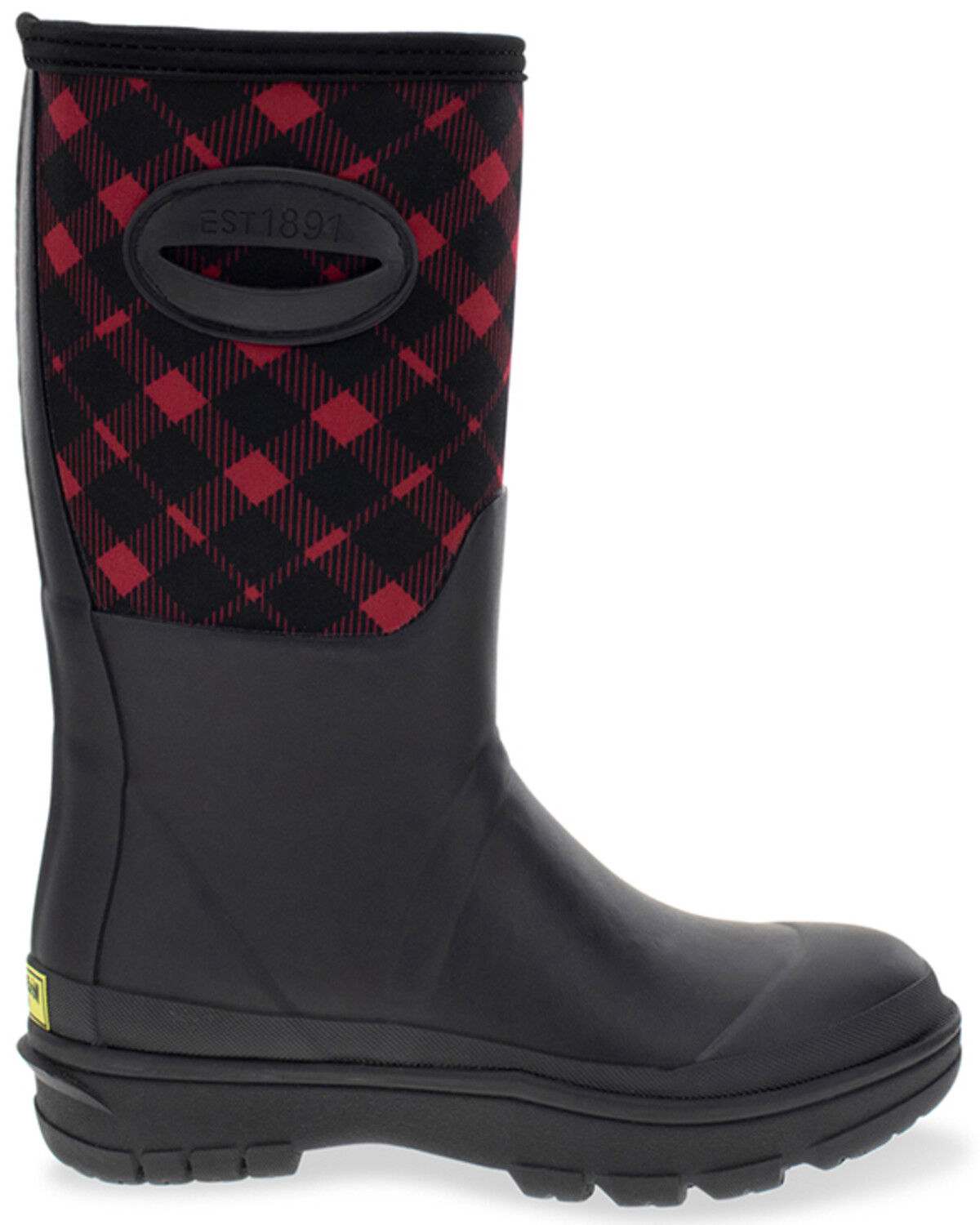Image #2 - Western Chief Women's Polarprene Buffalo Check Faux Fur Mid Rubber Boots, Black, hi-res