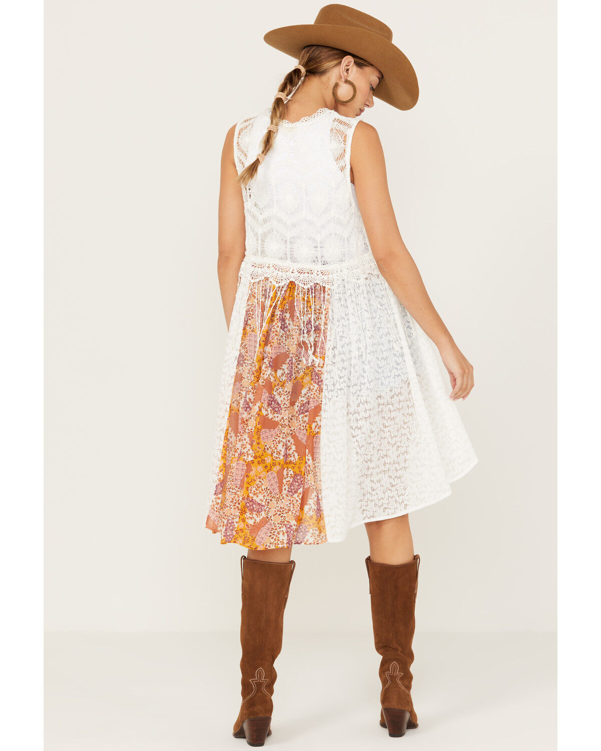 Image #4 - Miss Me Women's Ditzy Floral Crochet Lace Vest, Multi, hi-res
