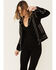 Image #5 - Understated Leather Women's Black Dome Studded Moto Suede Jacket , , hi-res