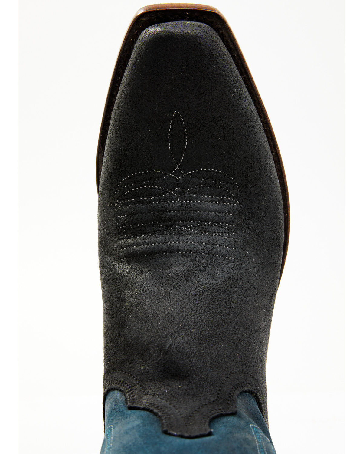 Image #6 - Lucchese Men's Two-Tone Roughout Western Boots - Square Toe, Black, hi-res