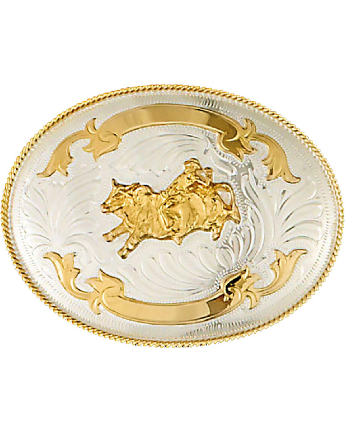 Image #1 - Western Express Men's Silver Bullrider Trophy Belt Buckle, Silver, hi-res
