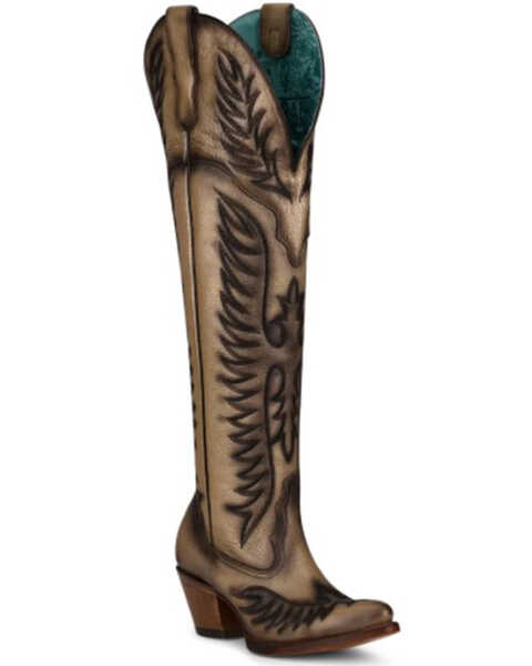 Image #1 - Corral Women's Gold Embroidery Western Boots - Pointed Toe, , hi-res