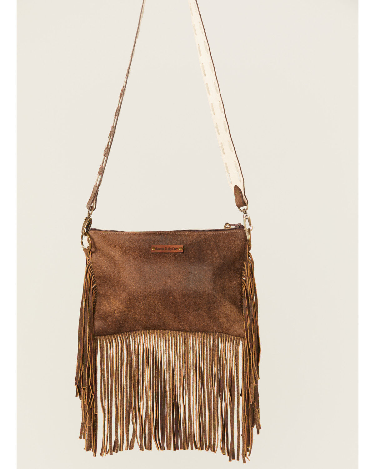 Image #3 - Keep It Gypsy Women's Maxine Coors Cowboy Cowhide Fringe Crossbody Bag, Brown, hi-res