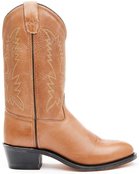 Old West Little Girls' Corona Calfskin Western Boots - Round Toe, Tan, hi-res