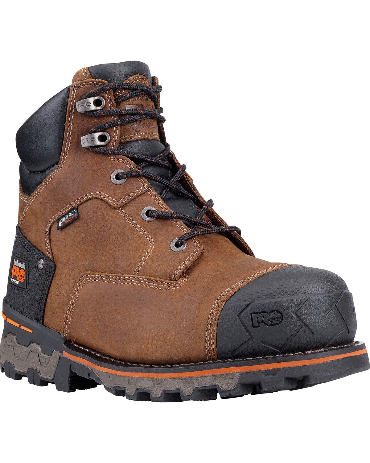 Timberland PRO Men's Boondock 6" Waterproof Work Boots - Soft Toe, Brown, hi-res